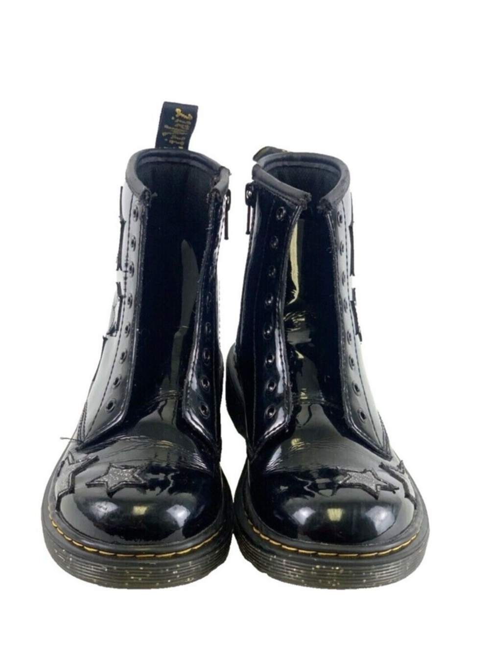 Dr Martens Youth 1460 J Glitter Star Patent Leather Ankle Boots Kids 2 US